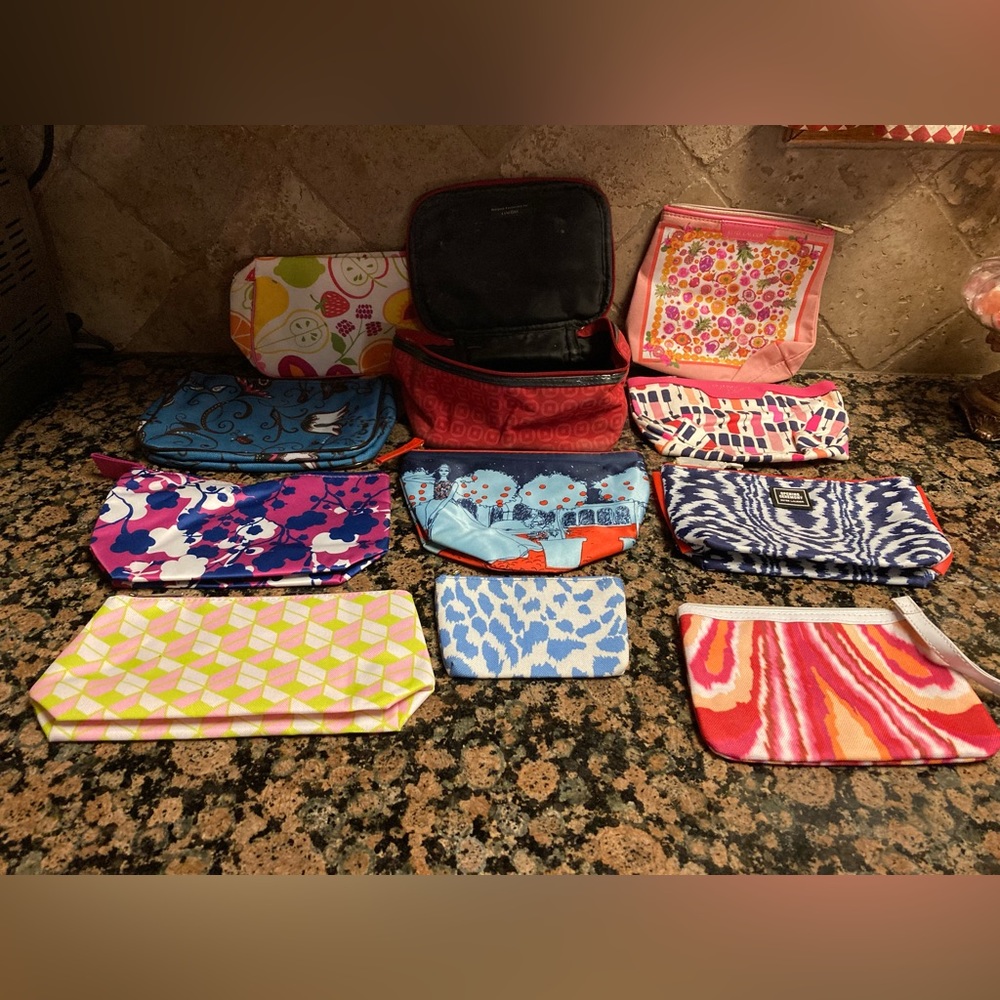 Bundle of 11 unused cosmetic/makeup bags except one